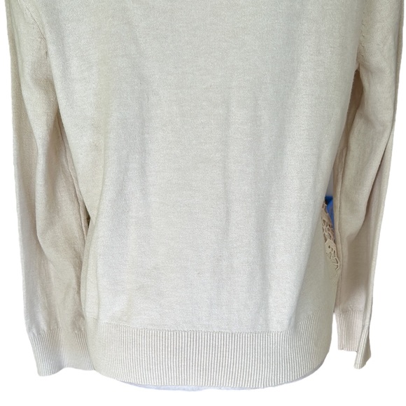 NWT J. Jill Delight in the Details Ivory Lace Crystal Button Cardigan - M / P - Picture 8 of 11